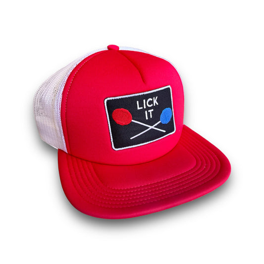 Lick It White Mesh Foam Front Trucker Cap