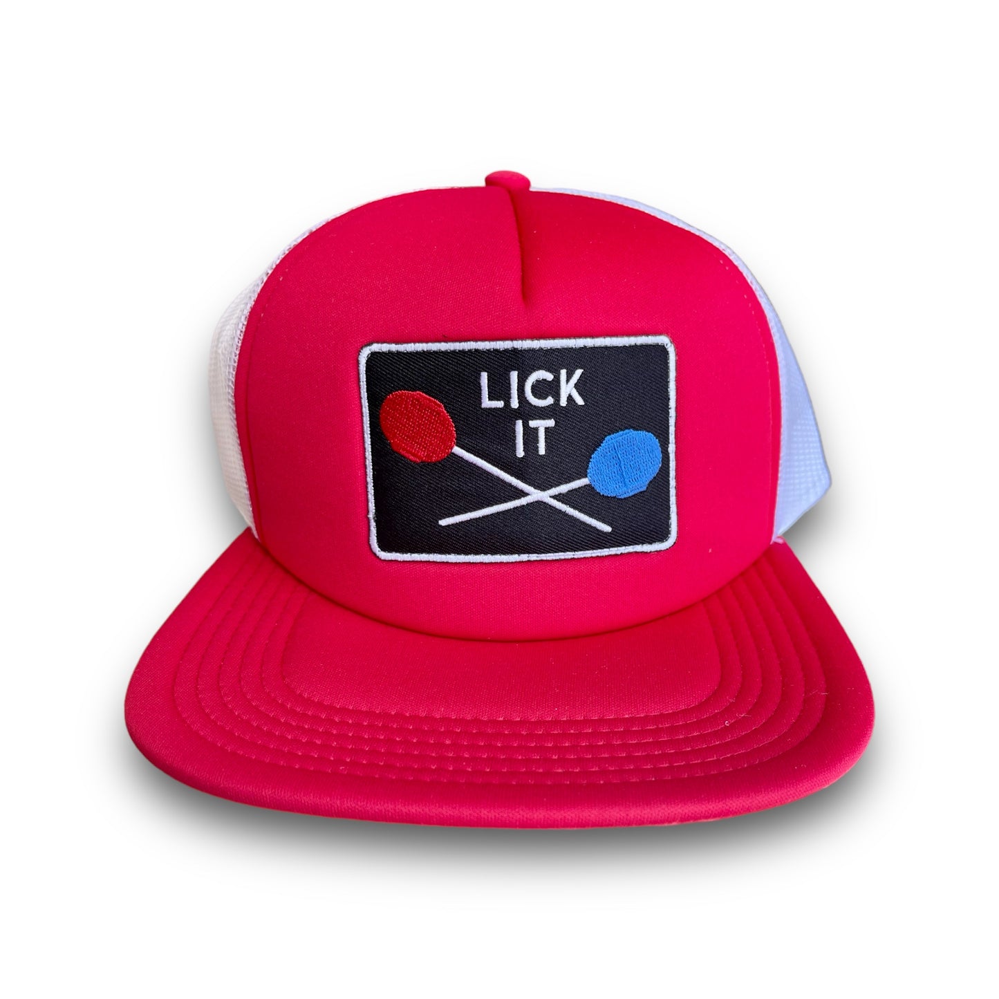 Lick It White Mesh Foam Front Trucker Cap