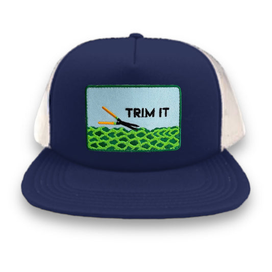 Trim It White Mesh Foam Front Trucker Cap