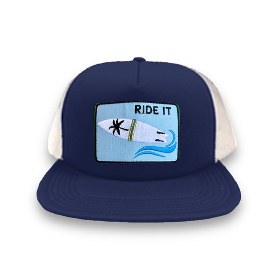 Ride It White Mesh Foam Front Trucker Cap