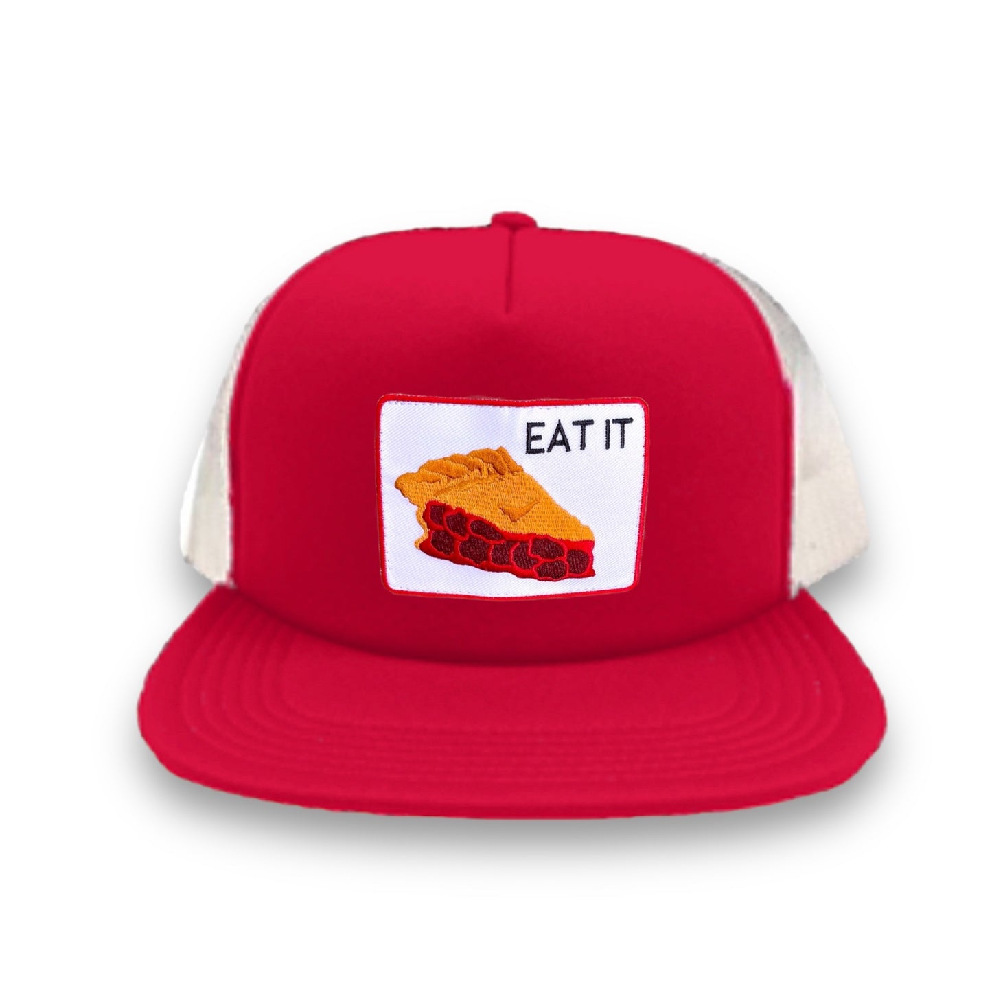 Eat It White Mesh Foam Front Trucker Cap