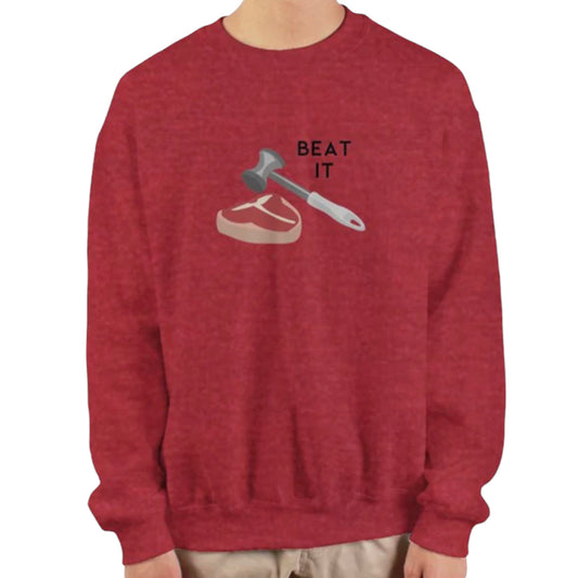 Beat It Heavyweight Crewneck Sweatshirt- Red