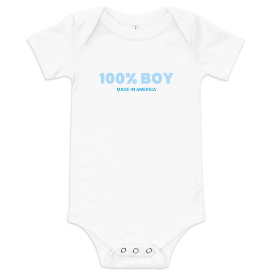 100% Boy USA Baby One Piece- Blue Design