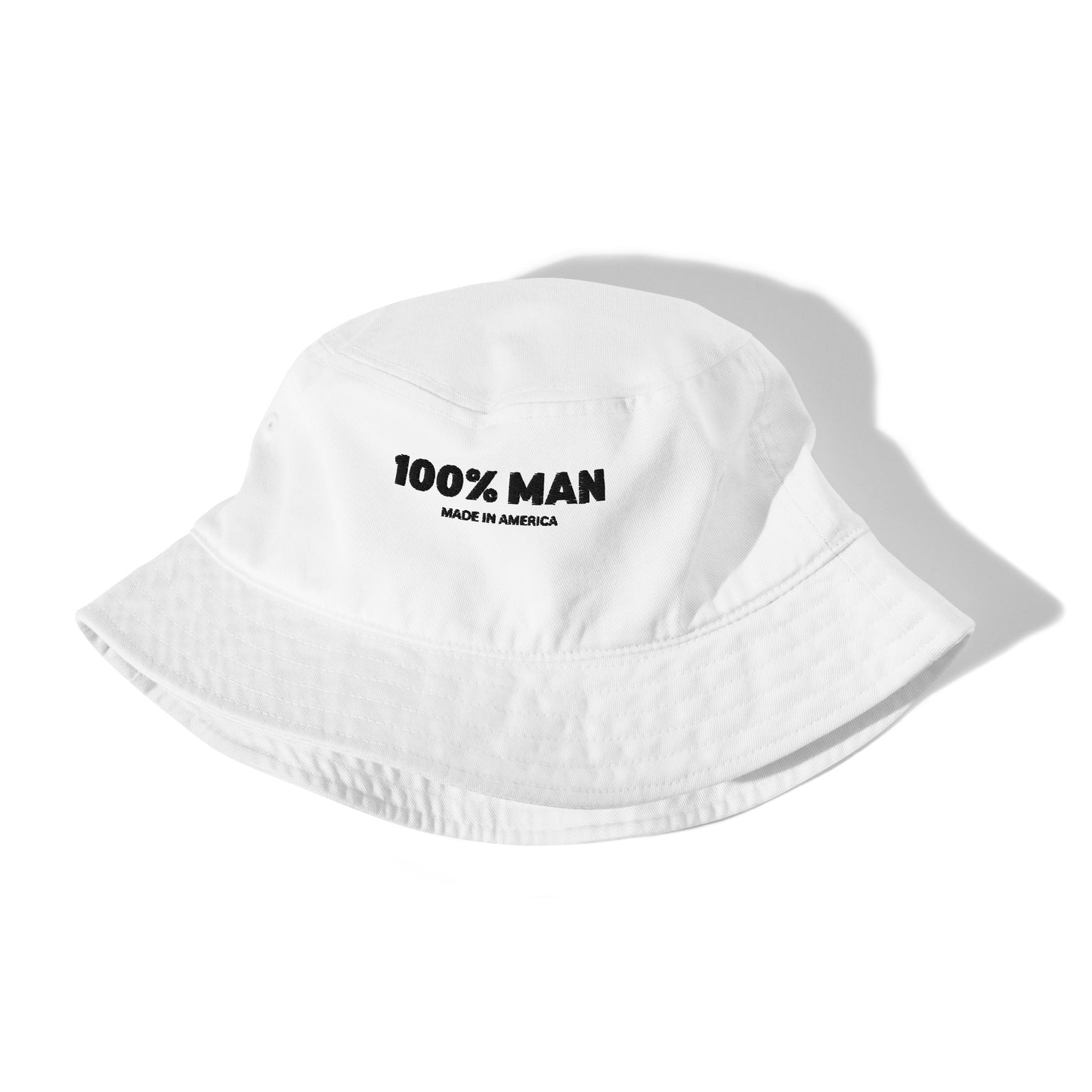 100% Man USA Organic Bucket Hat- Black Design