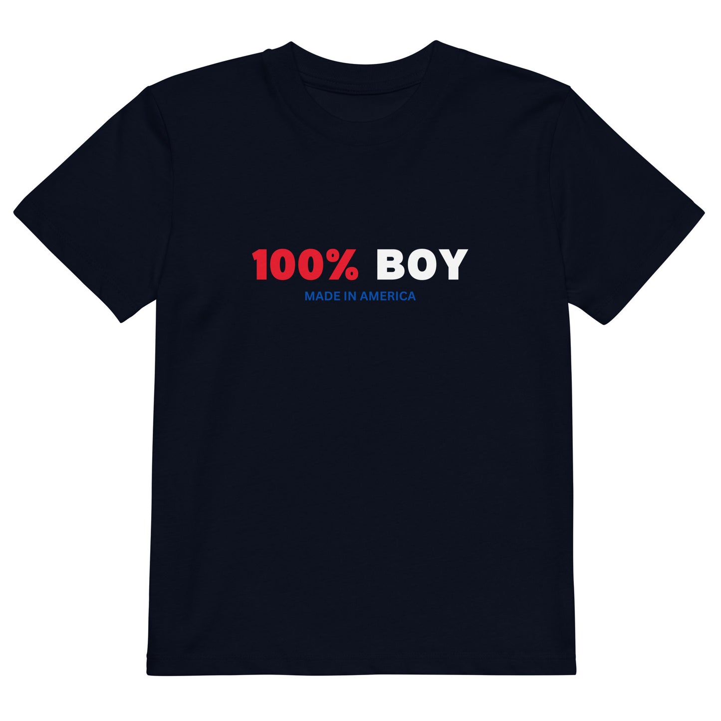 100% Boy USA Organic T-Shirt- Red, White & Blue Design