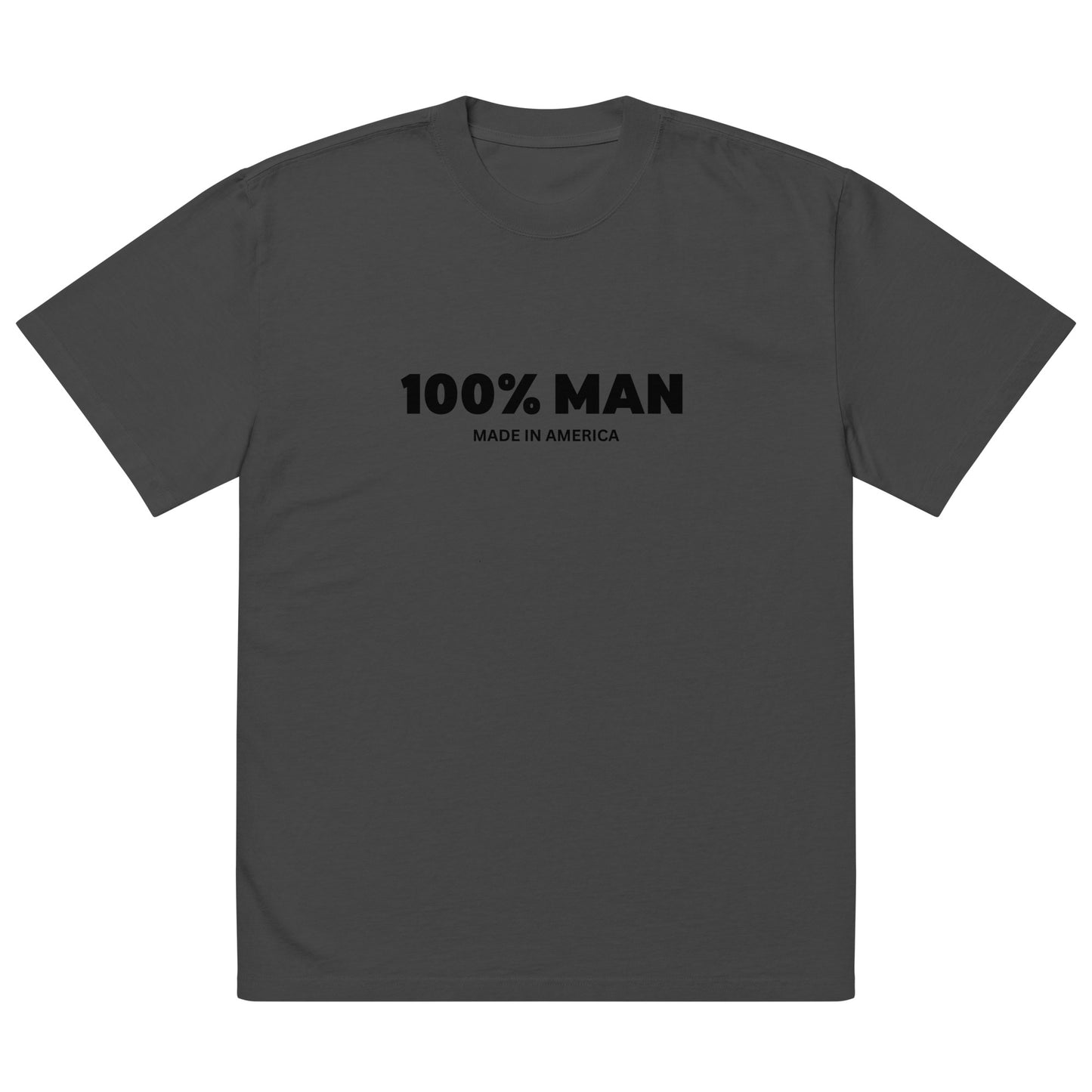 100% Man USA Oversized Faded T-Shirt - Black Design