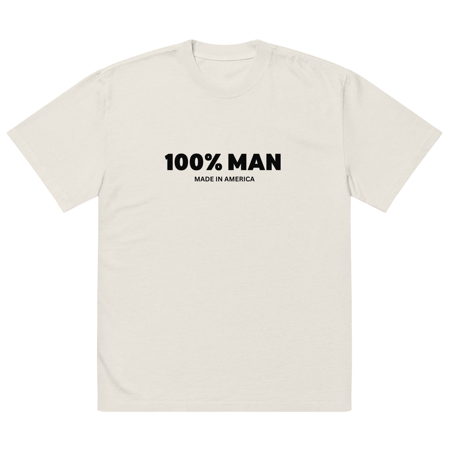 100% Man USA Oversized Faded T-Shirt - Black Design