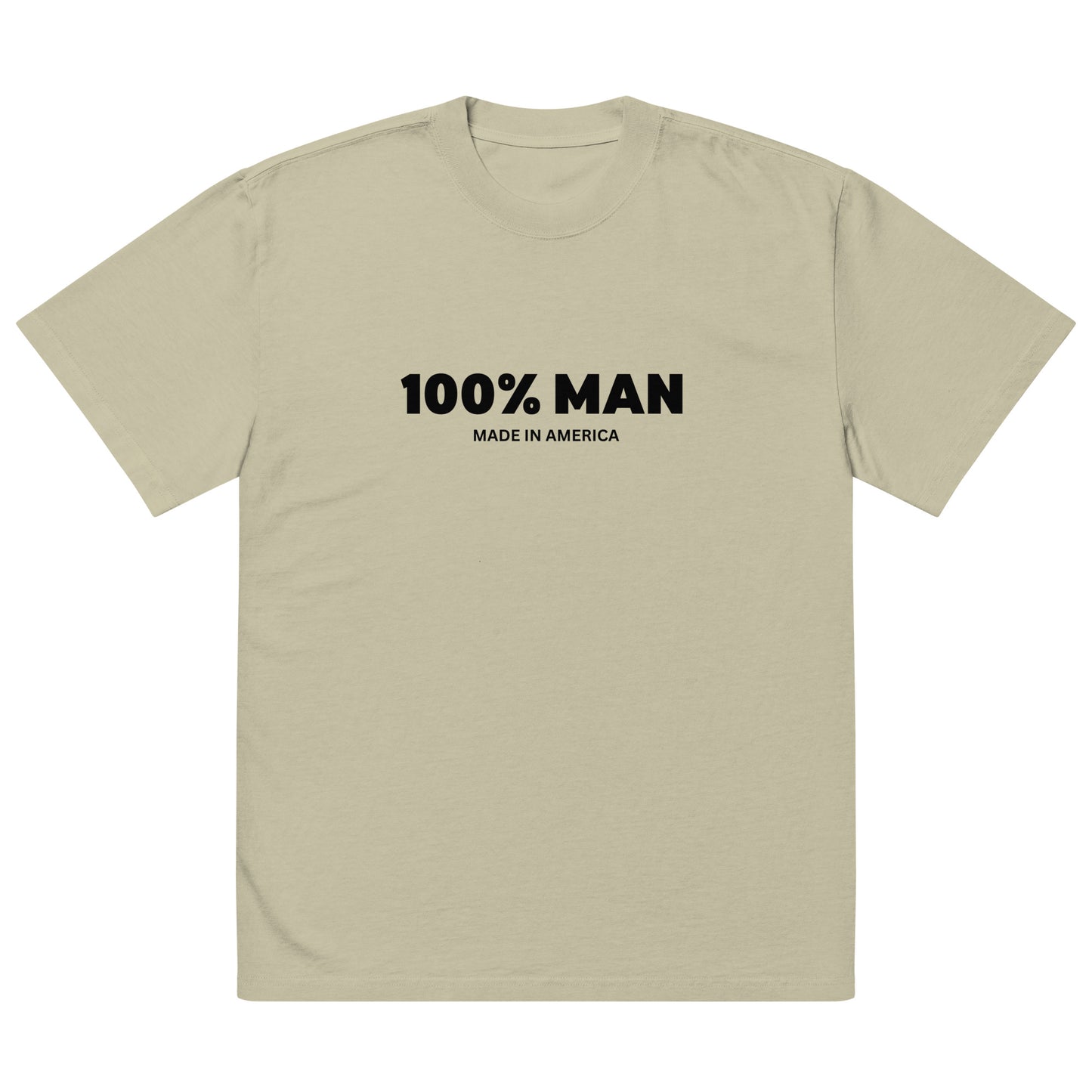 100% Man USA Oversized Faded T-Shirt - Black Design