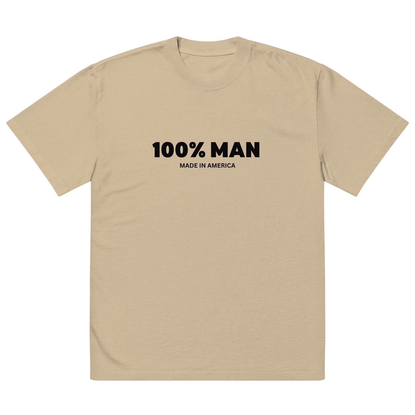 100% Man USA Oversized Faded T-Shirt - Black Design