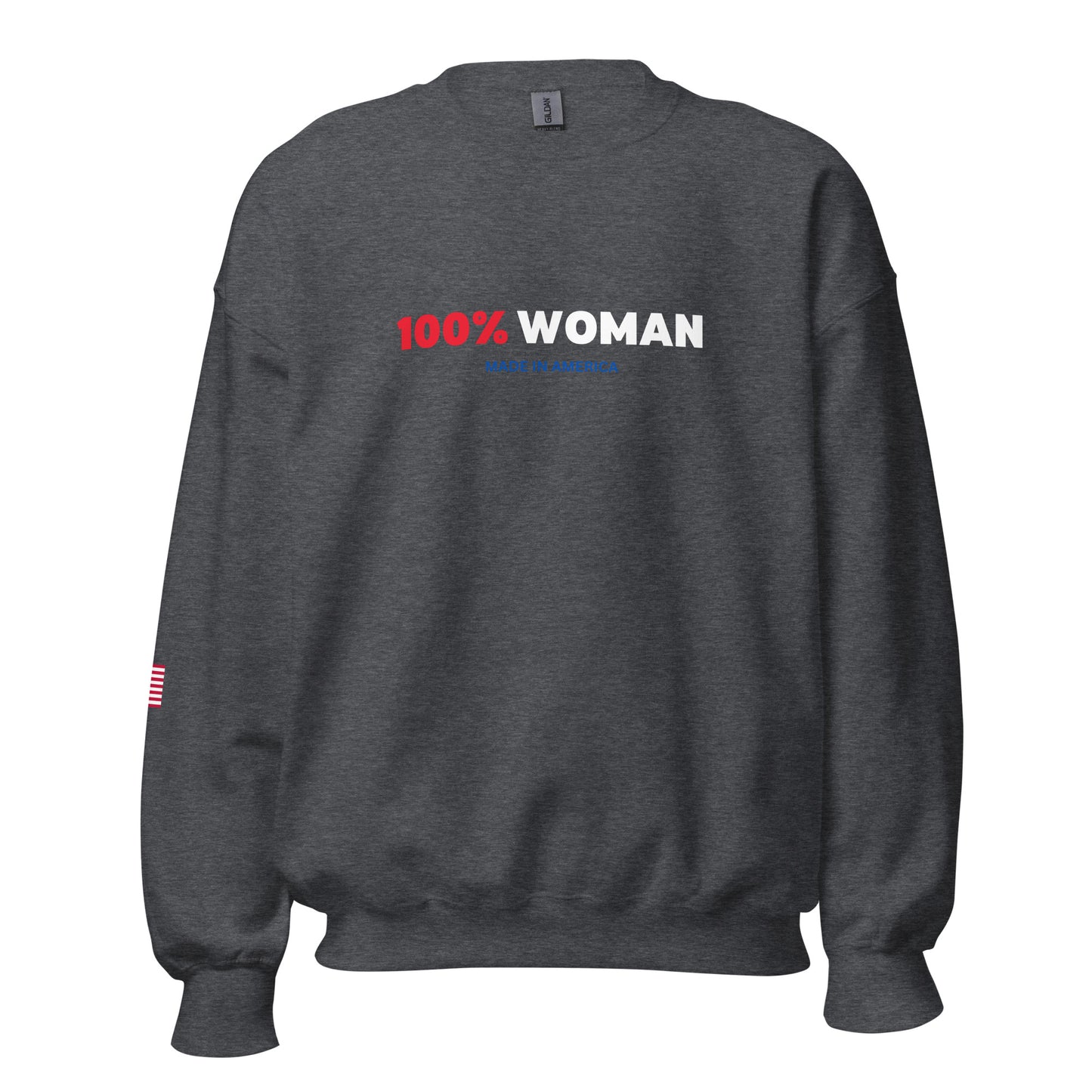 100% Woman USA Sweatshirt- Red, White & Blue Design