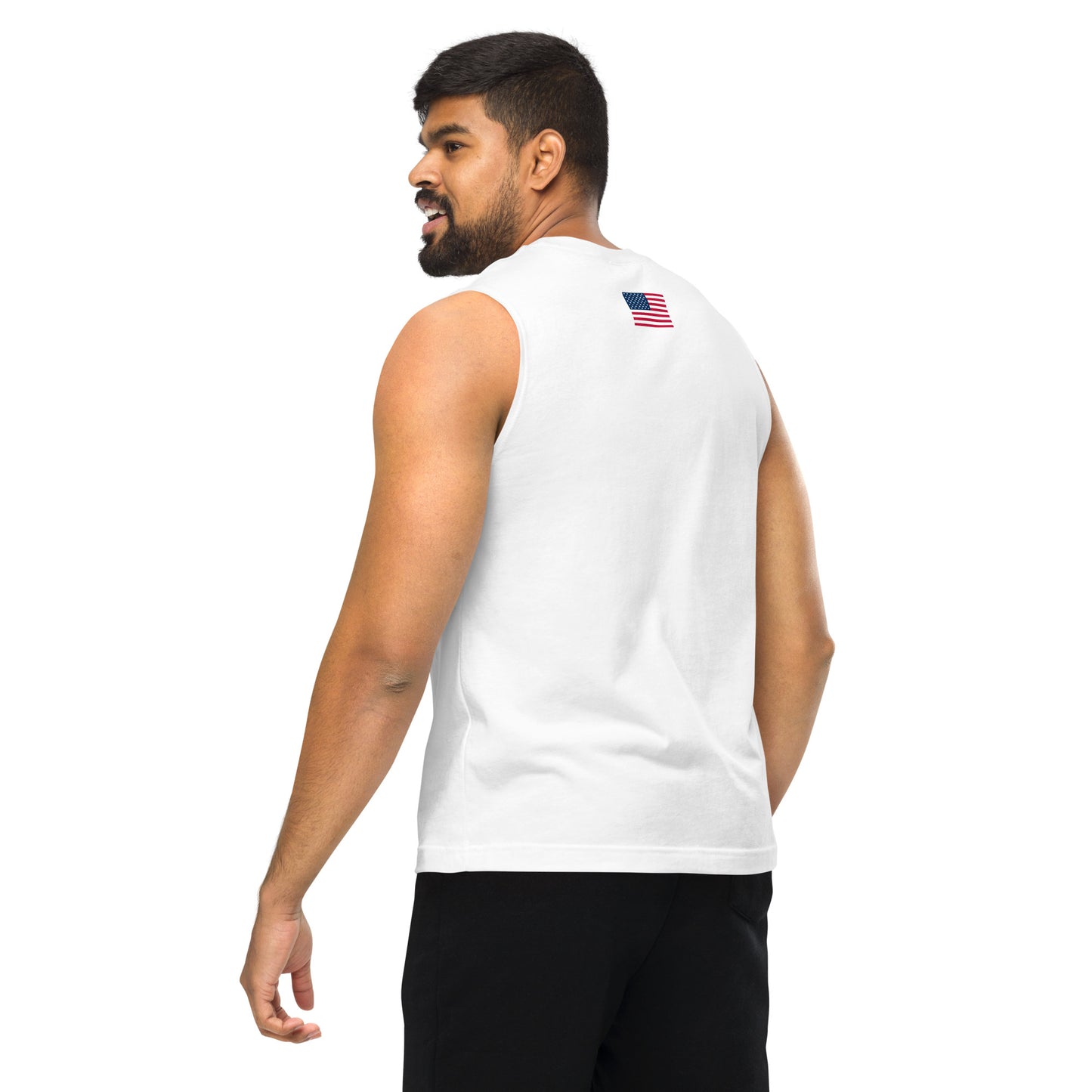 100% MAN USA Muscle Shirt- Black Design