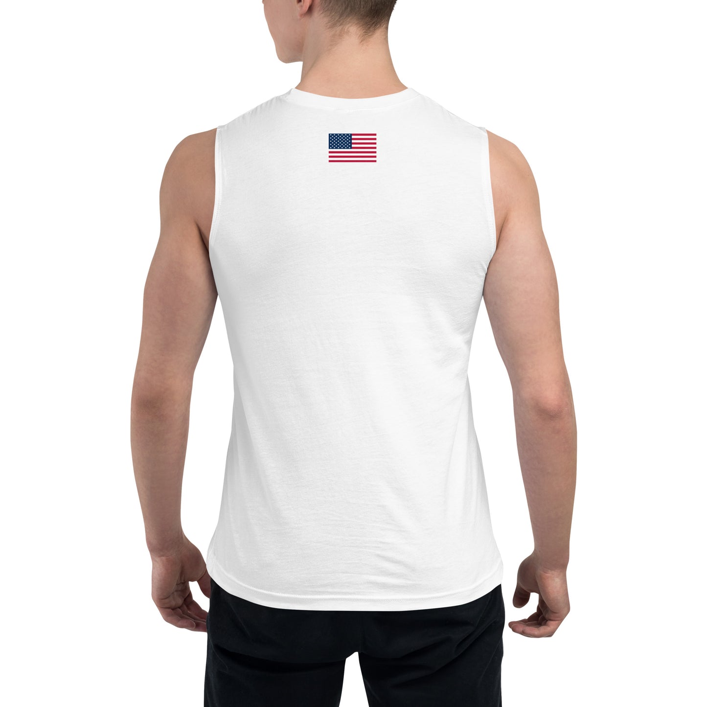 100% MAN USA Muscle Shirt- Black Design