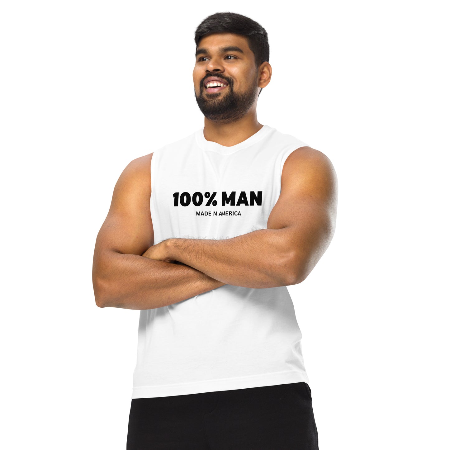 100% MAN USA Muscle Shirt- Black Design