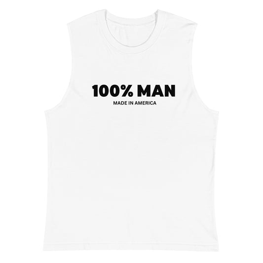 100% MAN USA Muscle Shirt- Black Design