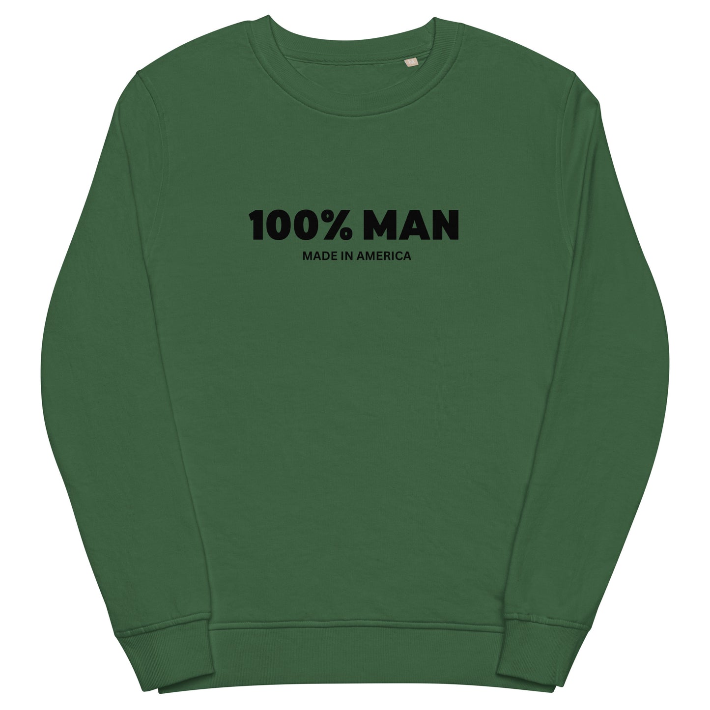 100% Man USA Organic Sweatshirt - Black Design