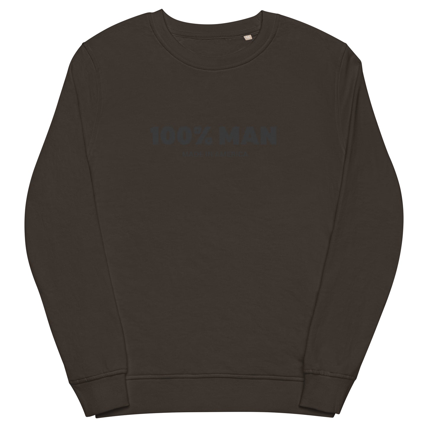 100% Man USA Organic Sweatshirt - Black Design