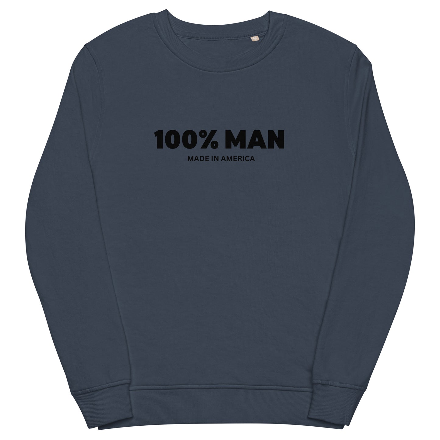 100% Man USA Organic Sweatshirt - Black Design