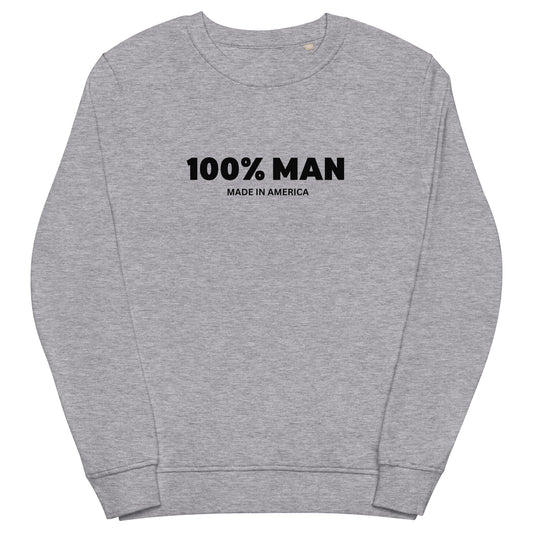 100% Man USA Organic Sweatshirt - Black Design