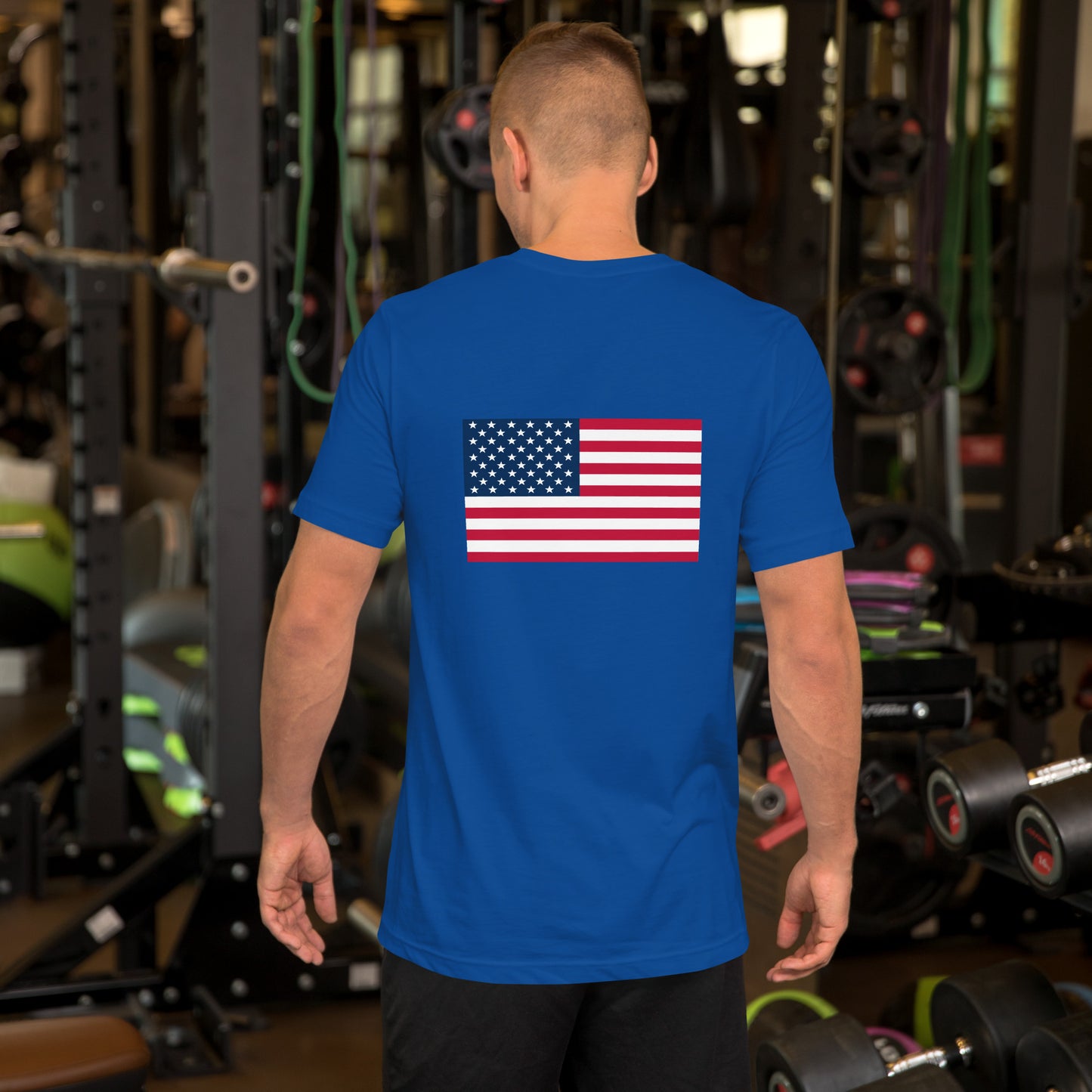 100% Man USA Embroidered T-Shirt - Black Design