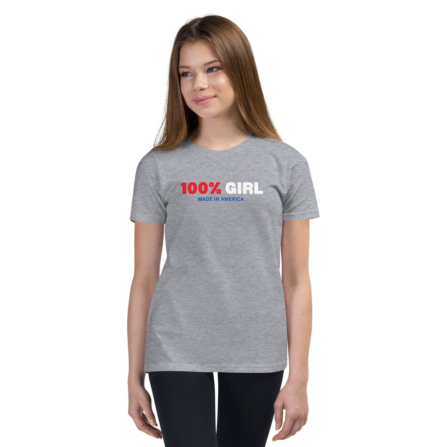 100% Girl USA Youth T-Shirt- Red, White & Blue Design