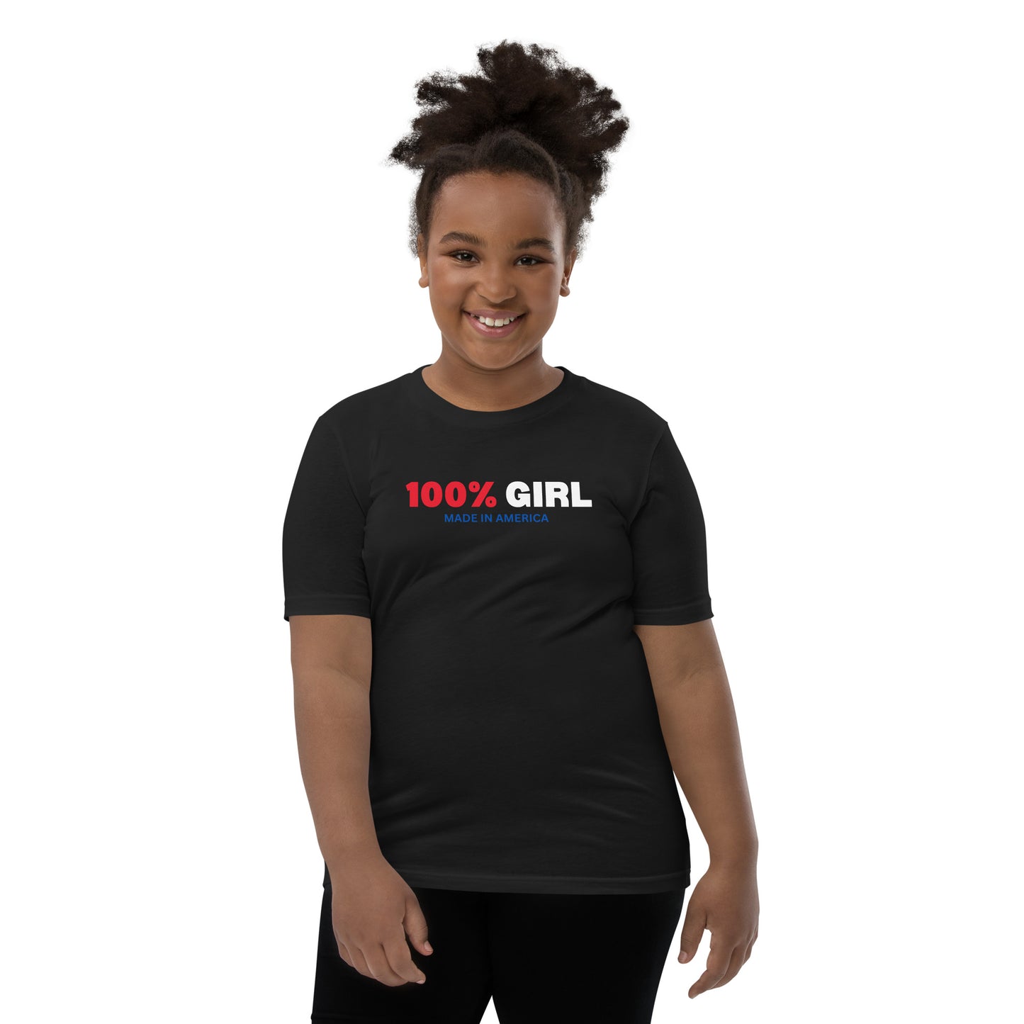 100% Girl USA Youth T-Shirt- Red, White & Blue Design