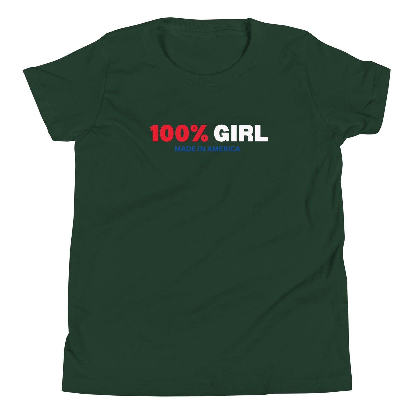 100% Girl USA Youth T-Shirt- Red, White & Blue Design