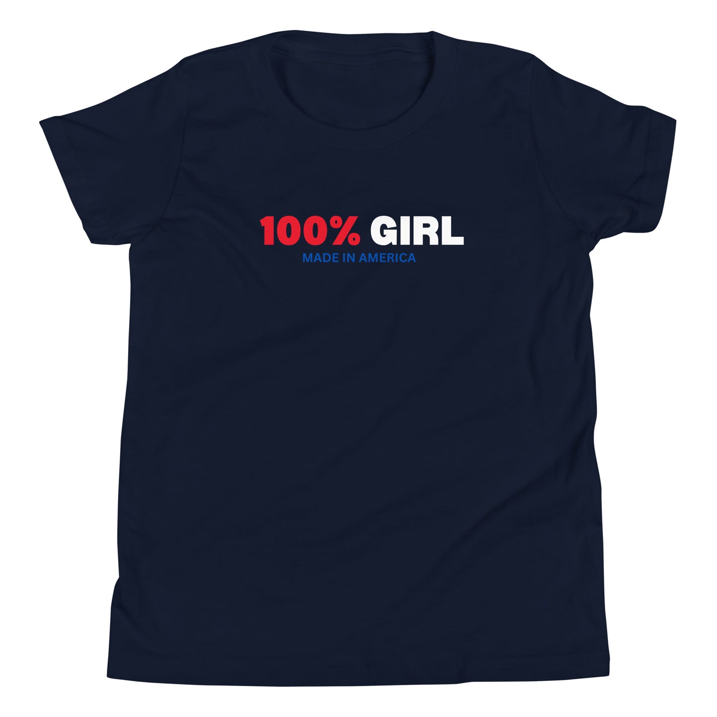 100% Girl USA Youth T-Shirt- Red, White & Blue Design